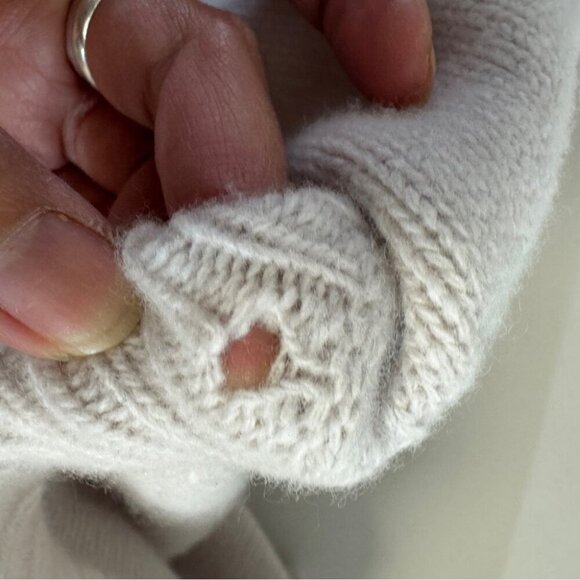 Stella McCartney Wool Cashmere Printed Sleeve Neutral Tunic Sweater Size 38 - Picture 11 of 16